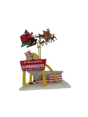 McDonald’s Miniature Santa Sleigh Reindeer & Store Vintage